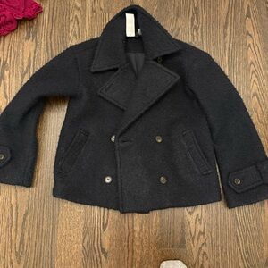 H&M Black Double-Breasted Peacoat